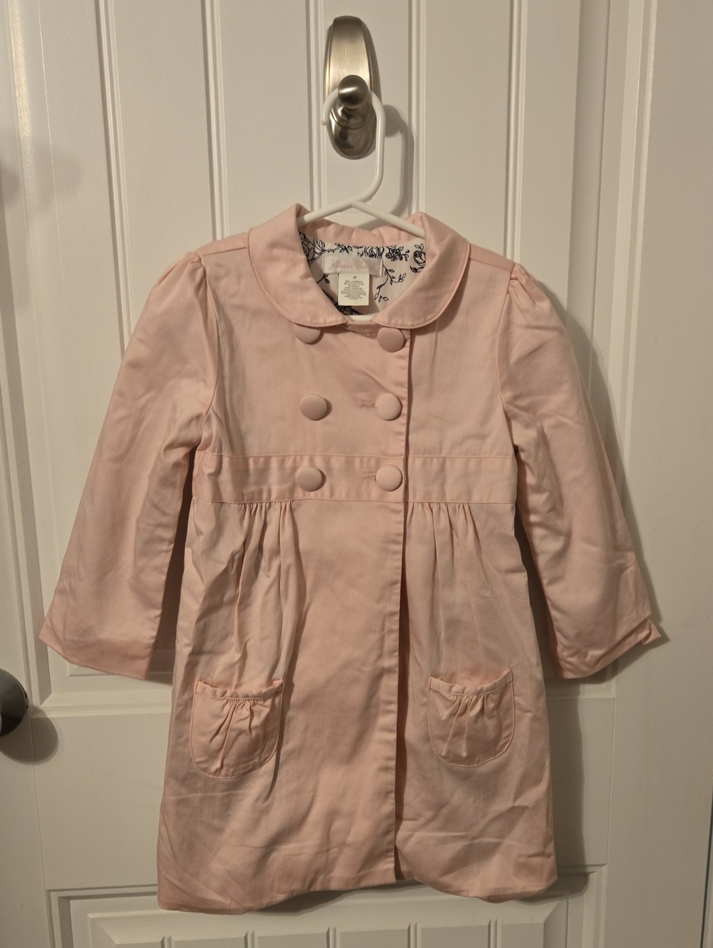 Girls' Soft Pink Double-Breasted Summer Dress Coat